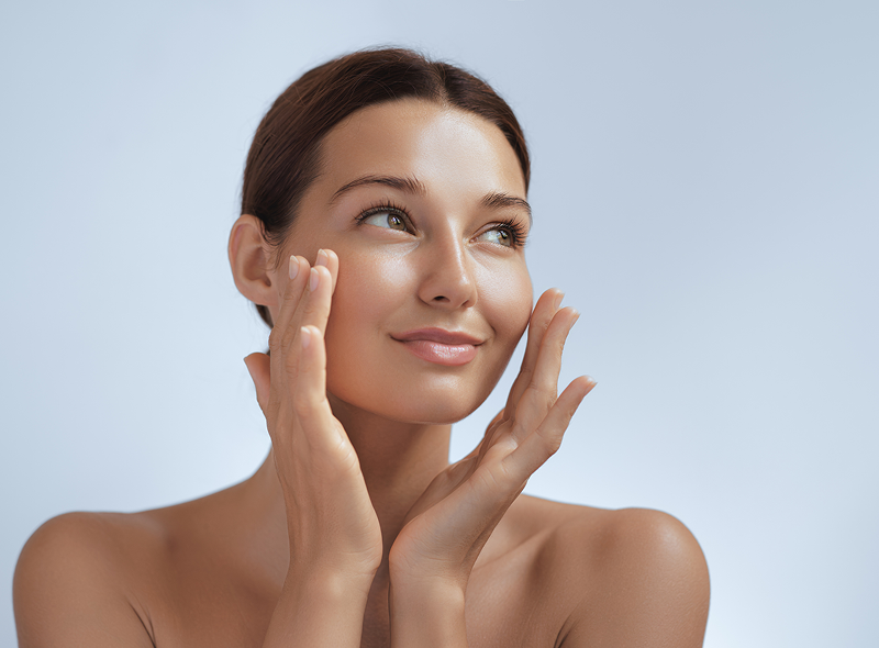 Relaxed woman with natural beauty